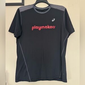 ASICS Playmakers Performance T-Shirt Black Medium Running Tee